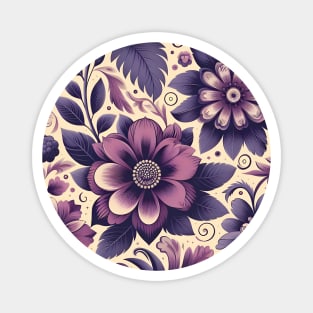 Purple Floral Magnet